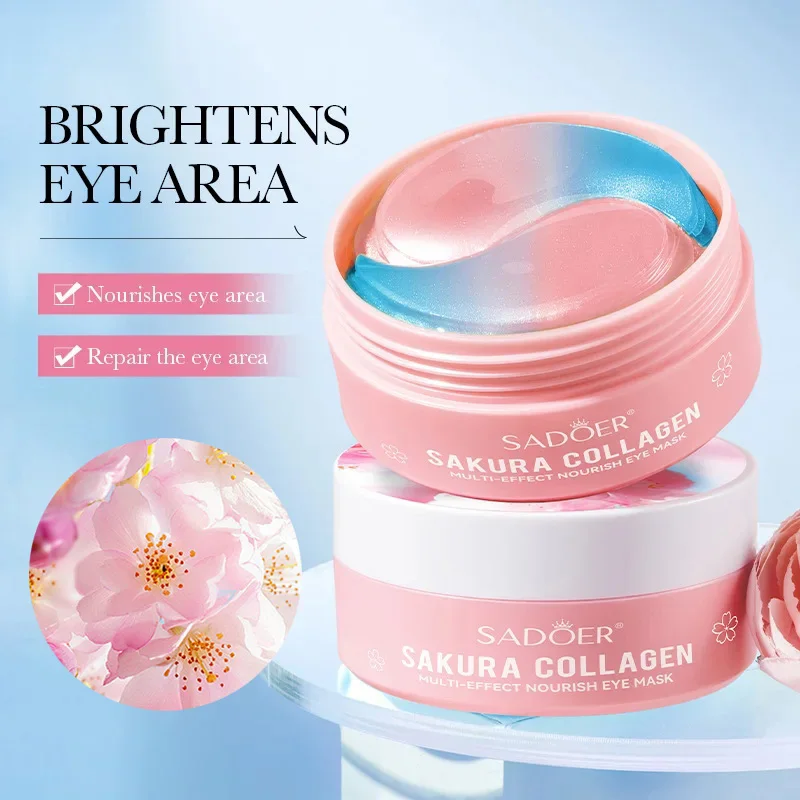 Collagen Under Eye Patches - 60 pièces de masque pour les